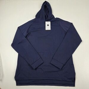 FIOBOC Hoodie Mens Large Blue Classic Fit Lightweight Pullover Tagless Pockets